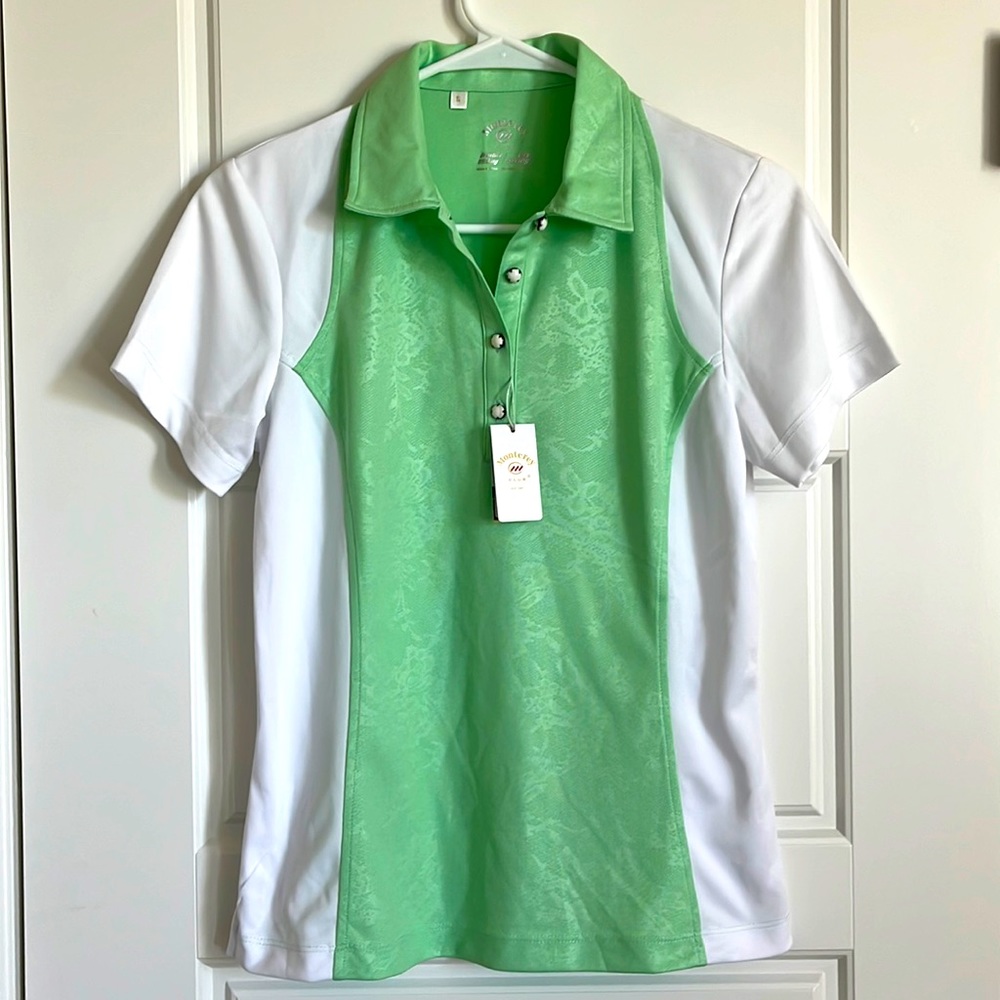 Golf shirt, moisture wicking - floral pattern